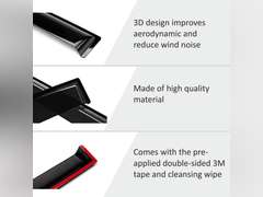 Voron Glass Tape-on Extra Durable Rain Guards for Toyota Tundra 2007-2021 CrewMax, Window Deflectors, Vent Window Visors, 4 Pieces-100429 60