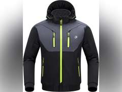BORLENI Motorcycle Jacket with CE Armor Winter Motorcycle Jacket for Motorbike Riding with Removable Liner Detachable Hood Water-Repellent Windproof, XL 75