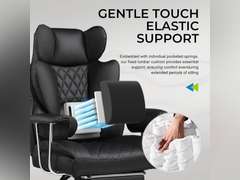 GTRACING Gaming Chair,Office Chair with Pocket Spring Lumbar Support, Ergonomic Comfortable Wide Office Desk Computer Chair with Outward Fixed Soft Armrests and Footrest (PU Leather, Black) 160