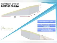 7.5 Inch Bed Wedge Pillow for Acid Reflux or Sleeping | 1.5 Inch Memory Foam Top with Stay Cool Cover | Incline Leg Elevation Pillows | Ideal for Gerd, Heartburn, and Snoring (26*23*7.5inch) 60