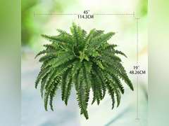 45" Fake Ferns, Realistic Large Artificial Bush Plants, 2 Artificial Boston Ferns with 59 Fronds for Outdoors Planter Indoor Home Garden Porch Decor 44