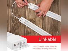 UltraPro 18 inch Plug-in Linkable Under Cabinet Lights, High/Low/Off, Warm White Light (2700K), LED Under Cabinet Lighting, Under Counter Lights for Kitchen, 44106 34