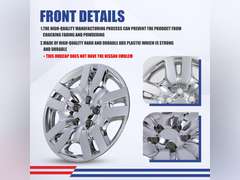 16 Inch Hubcaps Set of 4 Silver Chrome Wheel Rims Cover R16 for Nissan Altima 2007-2012 & for Nissan Altima Coupe 08-09, ABS & PC Material Wheel Covers Bolt On Fit for Steel Wheels Auto Accessories 56