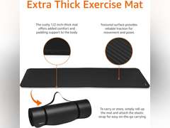 Amazon Basics 1/2 Inch Extra Thick Exercise Yoga Mat with Carrying Strap, Cushioned Support, for Fitness and Gym Workouts 22