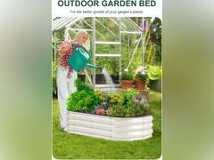 Planter Raised Beds Outdoor for Vegetables Galvanized Metal,Planter Box for Backyard Fruits Herb Flowers, with Gardening Gloves 44