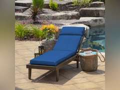 Arden Selections Outdoor Chaise Lounge Cushion 72 x 21, Cobalt Blue Texture 186