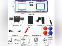 ESPN Mini Basketball Hoop, Over The Door Basketball Hoop with 2 Foldable Breakaway Rims and Ball Return for Two Player Games, Includes 4 Mini Basketballs and Pump 48