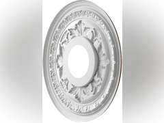 Ekena Millwork CMP13BAAMB Baltimore Thermoformed PVC Ceiling Medallion (Fits Canopies up to 5 1/4"), 13"OD x 3 1/2"ID x 3/4"P, Textured Metallic Mystic Brown(color white) 39