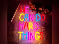 We Can Do Hard Things Neon Sign, Motivational Neon Light USB Dimmable LED Sign, for Inspirational Classroom Office Library Neon Light Kids Wall Art Bedroom Birthday Party Classroom Backdrop Sign 33