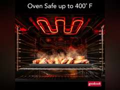 GoodCook 15 x 10.5 Nonstick Carbon Steel Baking Pan & Raised Wire Rack Pizza Crisper, Crispy Bacon, Multipurpose Cooking Sheet Pan, Cooling Rack, Kitchen Cookware Set, Dishwasher Safe 20