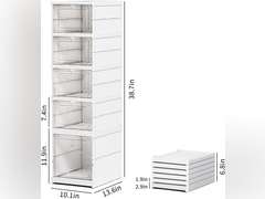 6 Tiers Stackable Shoe Storage Organizer bins open front, Space Saving Shoe Rack Holder Boxes,Moving Cabinet Bins Sturdy, Clear 30