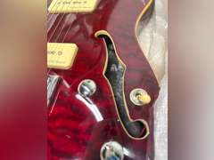 IYV 6 String ITF-400 TRD PRS Solid-Body Electric Guitar, Trans Red, Right 130