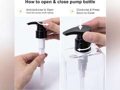 Yebeauty Pump Bottle Dispenser, 3 Pack 10oz 300ml Clear Refillable Shampoo and Conditioner Bottles Dispenser, Empty Plastic Shower Hand Soap Dispenser Lotion Container for Bathroom Kitchen 10