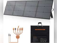 220W Portable Solar Panel, Lightweight Foldable 40V Solar Panels Complete with an Adjustable Kickstand, IP67 Waterproof Charger for Outdoor Camping, Portable Power Station, Motorhome, RV 177