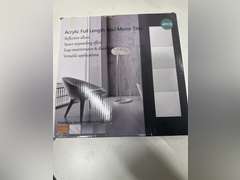 Full Length Mirror Tiles, Frameless Glass Wall Mirror 12 Inch x 4 Pieces, Body Mirror, Long Mirror, Gym Mirrors for Home Gym, for Door, Closet, Room, Easy to Install 16