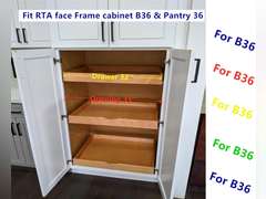 32 Wide Pull-Out Wood Drawer Fits 36 Base or Pantry Cabinet, Slide-Out Organizer Tray for Large Kitchenware, Bulk Items, or Frameless Cabinet Spacer (Fit Face Frame Cabinet B36 Pantry36) 95