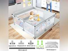 Fodoss Baby Playpen, 47x47 in Small Play Pen,Toddler Playpen for Apartment,Play Yard,Activity Fence, Extra Large Baby Playard 36