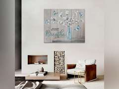 Cotton Wall Art Farmhouse Bathroom Pictures Wall Decor Bathroom Canvas Prints Flower Butterfly Decorations Painting Framed Artwork Office Home Decor For Bedroom Dining Living Room 20"x16" 30