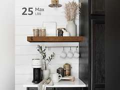 QEEIG Floating Shelves for Wall Bathroom Shelf Bedroom Kitchen Living Room Hanging Book Shelves Small Farmhouse Decor 16 inch Set of 3, Rustic Brown (015-BN3) 20