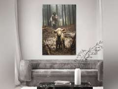 Palette Dreams Wrapped Canvas Christian Wall Art Jesus Artwork Painting Print for Wall Decor Christian Lamb of God Room Decor for Living Room or Prayer Room 24" x 36" 73