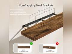 QEEIG Bathroom Shelves 36 inches Long Floating Shelf for Wall 36 x 9 inch Set of 2, Rustic Brown (008-90BN) 65
