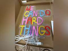 We Can Do Hard Things Neon Sign, Motivational Neon Light USB Dimmable LED Sign, for Inspirational Classroom Office Library Neon Light Kids Wall Art Bedroom Birthday Party Classroom Backdrop Sign 33