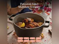 Our Place Perfect Pot - 5.5 Qt. Nonstick Ceramic Sauce Pan with Lid | Versatile Cookware for Stovetop and Oven | Steam, Bake, Braise, Roast | PTFE and PFOA-Free | Toxin-Free, Easy to Clean | Sage 145