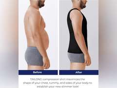 TAILONG Compression Shirts for Men Slimming Body Shaper Vest Tank Top Undershirt Tummy Control Shapewear size XL 27