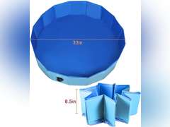 Chicken Dust Bath Tub, Foldable 33" Chicken Bath Dust PVC Pet Sand Bath Pool for Chickens, Ducks, Cats, Dogs, Quails for Farms, Chicken Coops Lime (Blue) 26