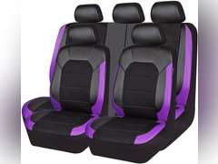 Car Seat Cover for Mitsubishi Outlander IV 2021 2022 2023 2024 2025, Leather Waterproof Breathable Seat Covers Full Set Seat Protector Car Seat Accessories,Purple 45