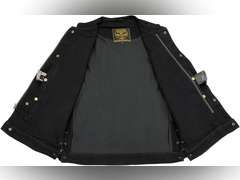 Milwaukee Leather MDM3002 Men's Covert Black Denim Club Style Vest with Side Lace Adjustment, size 2XL 61