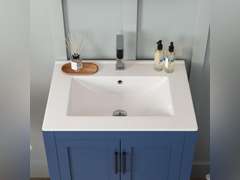 (Similar model) DeerValley DV-1V0096 Vanity Top Sink 24" Modern White Bathroom Vanity Top Rectangular Ceramic Sink with Single Faucet Hole 75