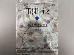 Tollpiz Leaves Short Sheer Curtains Taupe Leaf Embroidery Bedroom Curtain Rod Pocket Voile Faux Linen Embroidered Leaves Curtains for Living Room, 54 x 45 inches Long, Set of 2 Panels 20