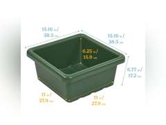 ECR4Kids Square Bin with Lid, Storage Containers, Hunter Green, 4-Pack 70