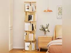 (Similar model). MXV Rotating Bookshelf, Display 5-Tier Floor Standing Rotating Bookcase, Storage Rack Multi-Functional Bookshelf Organizer for Bedroom, Study Room and Living Room 90