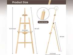 Adjustable Wooden Painting Easel, Art Easel Stand Hold up to 48', Painting Canvas for Wedding Sign and Poster, Drawing for Adults, Begginners and Students 36