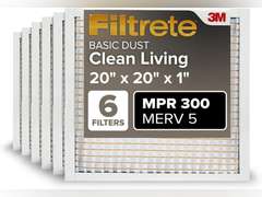 Filtrete 20x20x1 AC Furnace Air Filter, MERV 5, MPR 300, Capture Unwanted Particles, 3-Month Pleated 1-Inch Electrostatic Air Cleaning Filter, 5-Pack (Actual Size 19.69x19.69x0.81 in) 34