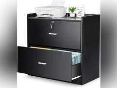 YORKING Wood Lateral File Cabinet with Lock, Storage Filing Cabinet with Full Extension Lockable Drawer Fits A4/Letter/Legal Size File Cabinets for Home Office Organizer, 2 Drawers 81