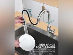 Kitchen Faucet with Pull Down Sprayer, Brushed Nickel High Arc Single Handle Kitchen Sink Faucet, Stainless Steel Modern RV Faucets, llaves para fregaderos de cocina 40