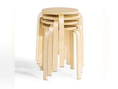 POWERSTONE Stacking Stools Set of 4, Portable Bentwood Nesting Stools, 18 Inch School Chairs Flexible Seating for Students Adults Classroom Elementary Home Kitchen Dining Room Use Natural 75