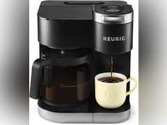 Keurig K-Duo Single Serve K-Cup Pod & Carafe Coffee Maker, with Multiple Brew Sizes, 60oz Removable Reservoir, Programmable Auto Brew Carafe, (Gen 1), Black 140