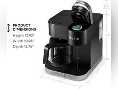 Keurig K-Duo Single Serve K-Cup Pod & Carafe Coffee Maker, with Multiple Brew Sizes, 60oz Removable Reservoir, Programmable Auto Brew Carafe, (Gen 1), Black 140