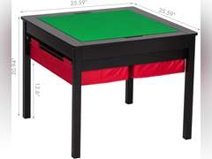 UTEX 2 in 1 Kids Construction Play Table with Storage Drawers and Built in Plate (Espresso) 87
