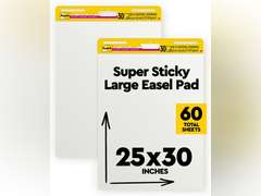 Post-it Super Sticky Easel Pad 25 in x 30 in White 30 Sheets/Pad 2 Pad/Pack Large White Premium Self Stick Flip Chart Paper Super Sticking Power (559) 49