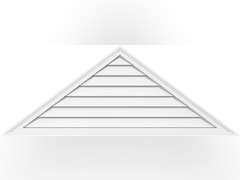 48"W x 16"H Triangle Surface Mount PVC Gable Vent 8/12 Pitch: Functional, w/ 2"W x 1-1/2"P Brickmould Frame 223