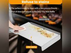 Drip Tray Heat Baffle Replacement for Traeger Ironwood 885 Series Pellet Grills, 304 Stainless Steel Heavy Duty Steel Drip Pan Compatible with traeger BCA1333, traeger pellet Grill Assossories 73
