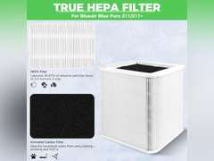 211+ Replacement Filter Compatible with Blueair Blue Pure 211 plus Air Cleaner Purifier, Foldable Particle & Activated Carbon Filter, True HEPA Filter 30