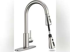 Kitchen Faucets, Kitchen Faucet with Pull Down Sprayer, High Arc Single Handle Kitchen Sink Faucet with Water Lines, Brushed Nickel Kitchen Faucet with Sprayer, RV Sink faucets 40