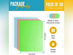 Refrigerator Liners for Shelves (8 Pack) by Linda s Essentials - Non-Adhesive Shelf or Drawer Liner, BPA-Free Fridge Mats for Kitchen & Cabinets, Easy to Clean, Ideal Household Essentials(Multi Color) 10