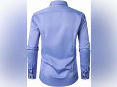 Men's Stretch Multi-Use Long Sleeve Dress Shirts Party Prom Wedding Shirts with Slight Sheen, size XXXL 16